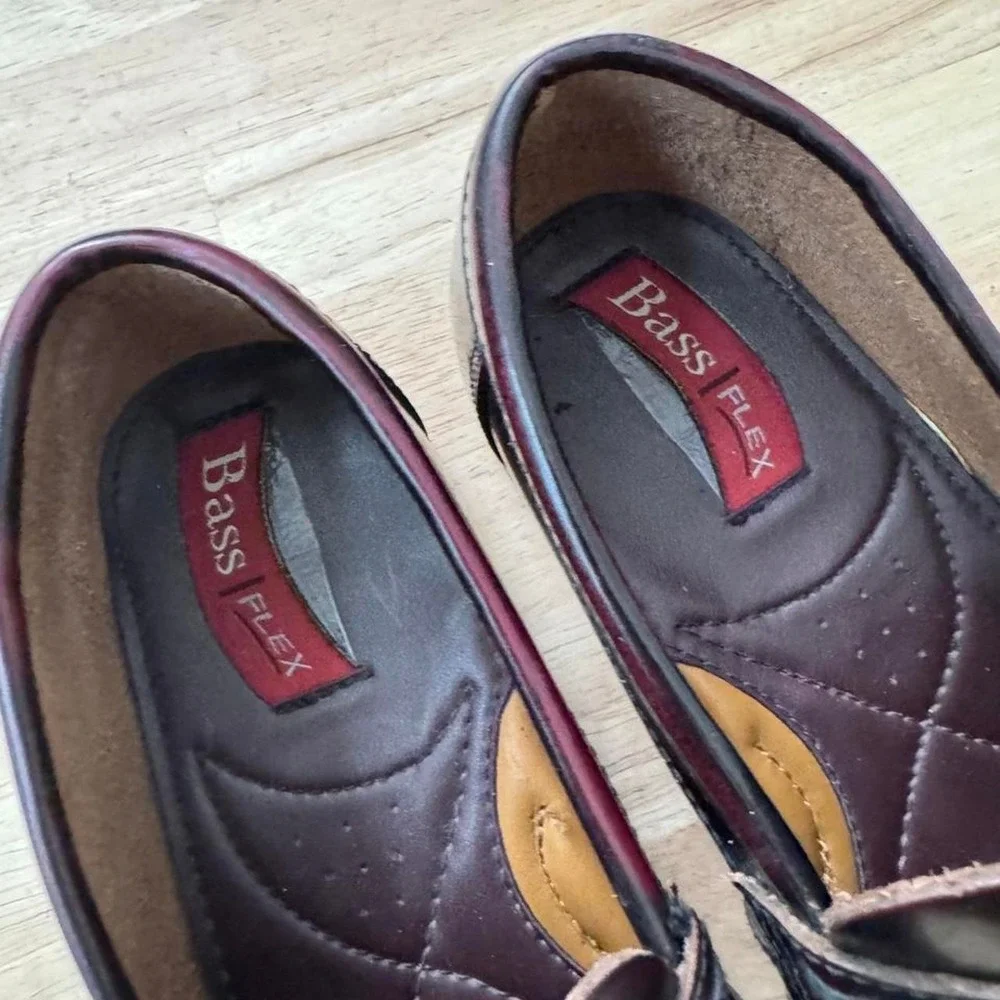 GH Bass Kids Boy 2M burgundy leather loafer youth dress red brown